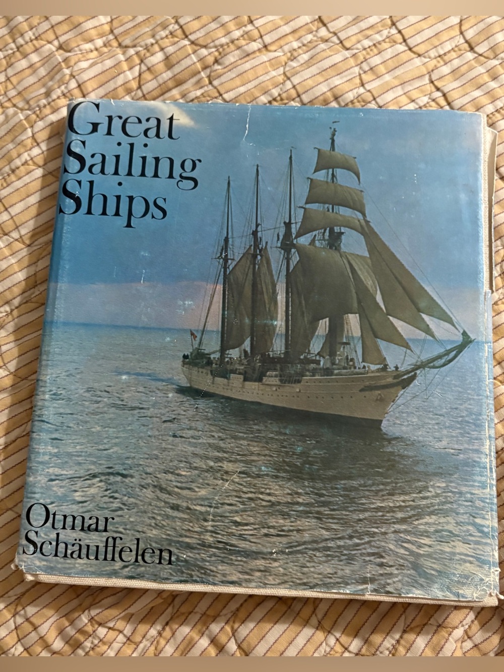 Vintage 1969 Great Sailing Ships Coffee Table Book in Blue by Otmar Schäuffelen